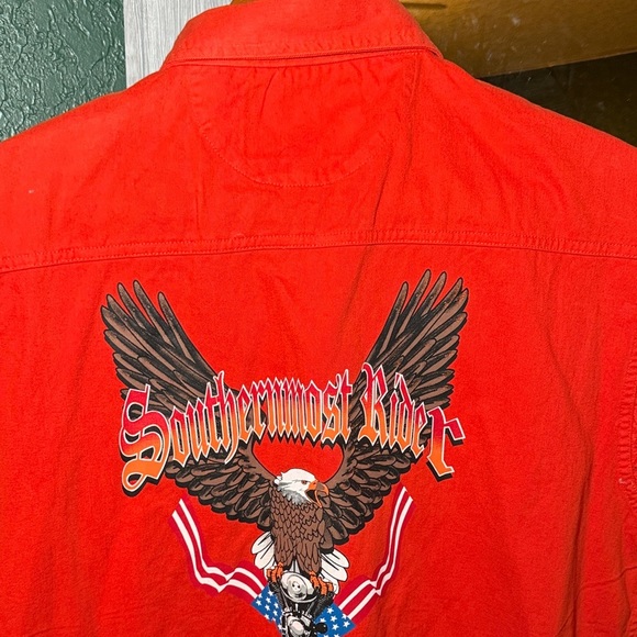 Motorcycle Apparel "Southern Most Rider" Key West FL Biker Vest Size XL Denim - Picture 6 of 8